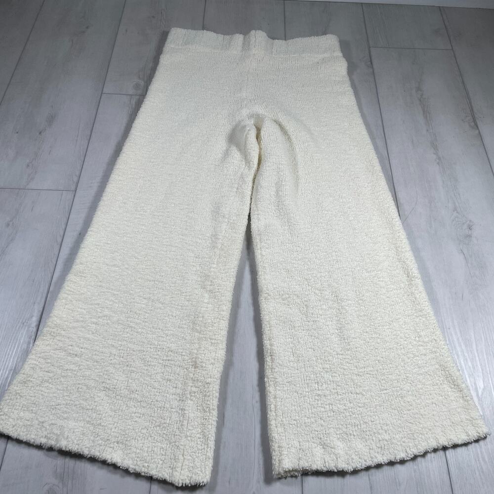 Skims Women's 2XL/3XL Cozy Knit Pants Bone White Wide Leg High Rise Loungewear